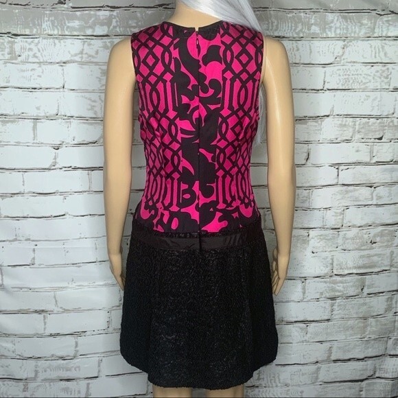 Tracy Reese Silk/Tweed A-Line Mini Dress Bow Waist Band Size Small - Picture 8 of 14